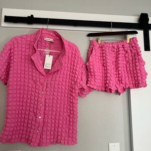 Pink Two-Piece Set (Top & Shorts)